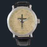Basic Christian Cross Wooden Veneer Maple Rosewood Watch<br><div class="desc">A while back, as part of a commission job, I made a cross fleury for a christening invite design, a cross with lily-flower like heraldic flourishes at the points. I found it quite elegant and nice and I made a range of designs using it. For a while I have thought...</div>