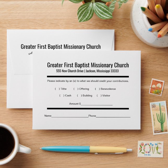 Basic Church Tithe Envelope  (Desk)