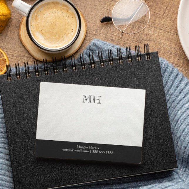 Basic Clean Initials White Grey Post-it Notes (Creator Uploaded)