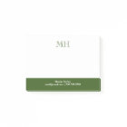 Basic Clean Moss Green White Initials