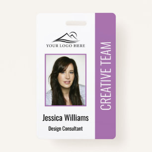 Basic Company Logo Photo Blue Employee Security ID Badge