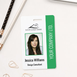 Basic Company Logo Photo Blue Employee Security ID Badge
