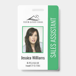 Basic Company Logo Photo Green Employee Security ID Badge