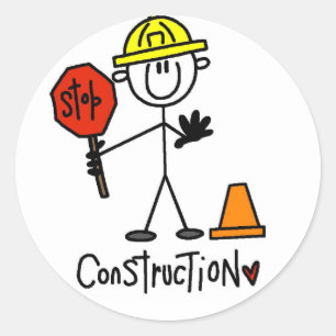 Basic Construction Tshirts and Gifts Classic Round Sticker