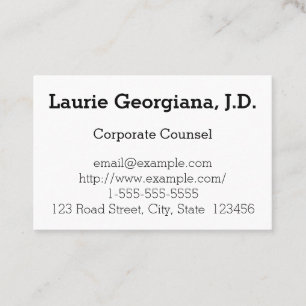 Basic Corporate Counsel Business Card