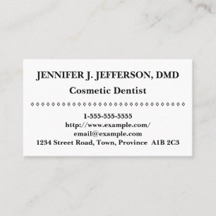 Basic Cosmetic Dentist Business Card