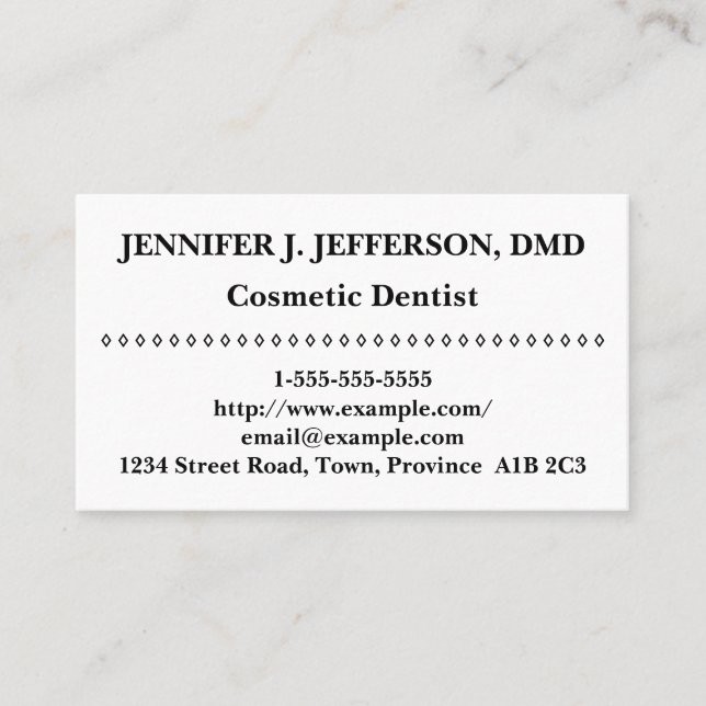 Basic Cosmetic Dentist Business Card (Front)