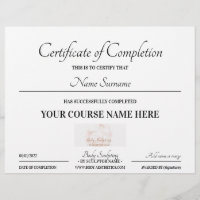 Basic course online certificate of completion