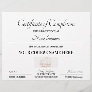 Basic course online certificate of completion