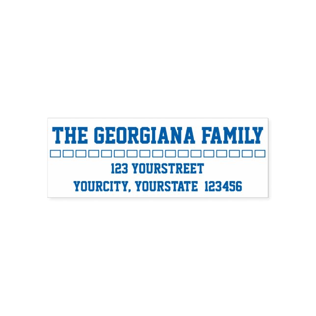 Basic Custom Family Name + Address Self-inking Stamp (Design)