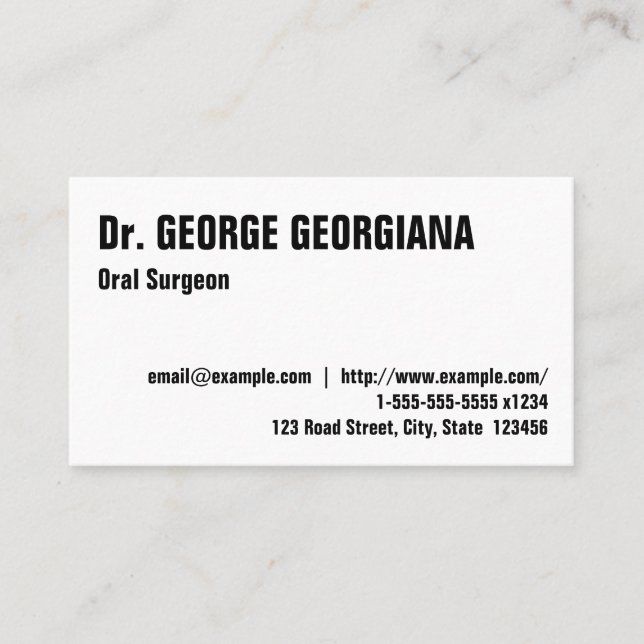 Basic & Customisable Oral Surgeon Business Card (Front)