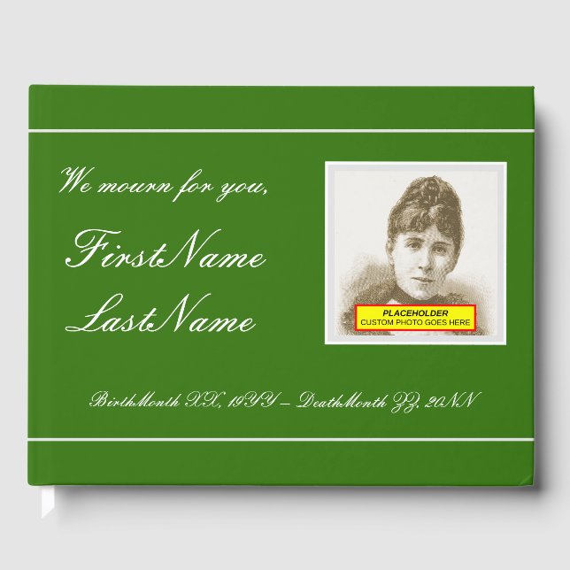 Basic, Customised Funeral/Memorial Guest Book (Front)