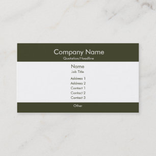Basic Dark Green & White Business Card
