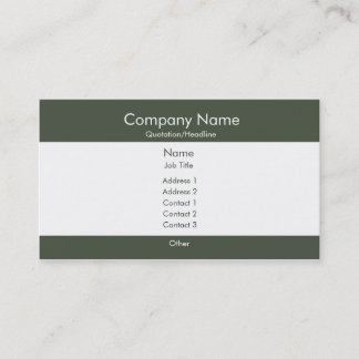 Basic Dark Green & White Business Card