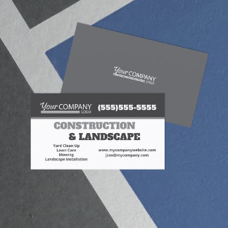 Basic Dark Grey, White Logo Business Card