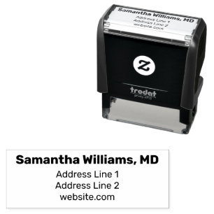 Basic Doctors Office Name Website Return Address Self-inking Stamp
