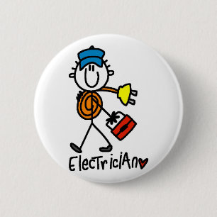 Basic Electrician Tshirts and Gifts 6 Cm Round Badge