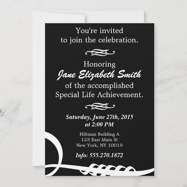 Basic Elegant B&W Invitation (Front)