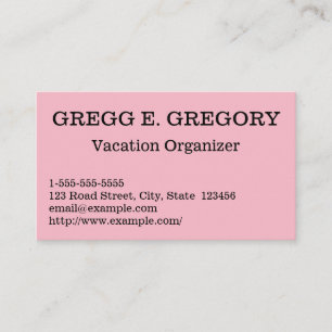 Basic & Elegant Vacation Organizer Business Card
