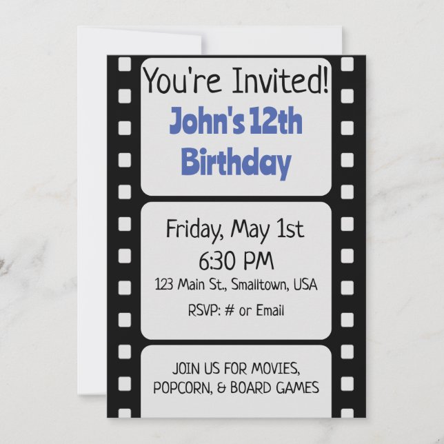 Basic Film Strip Invitation (Front)