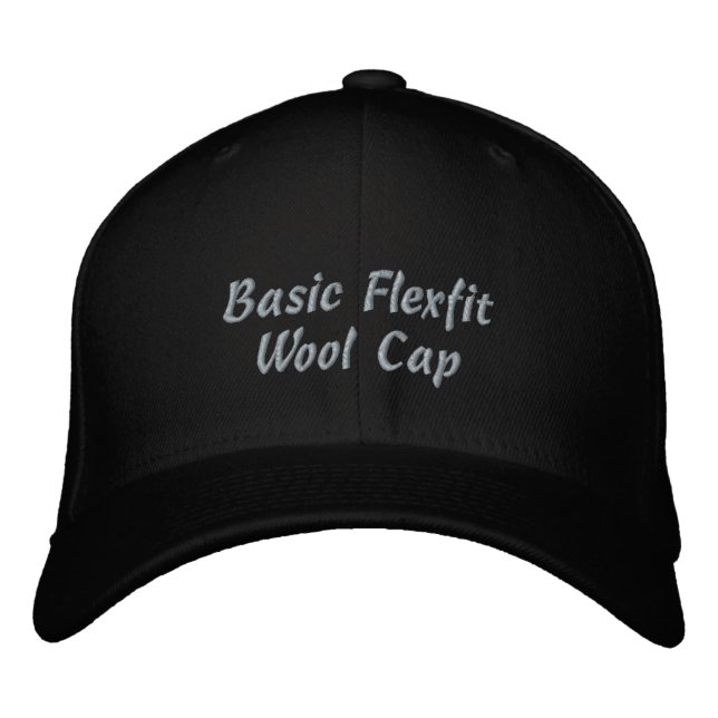 Basic Flexfit Wool-Cap Custom Snomoon text Colour Embroidered Hat (Front)