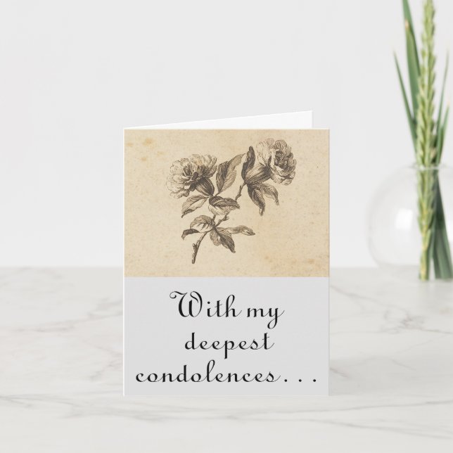Basic Floral Funeral Sympathy Card (Front)