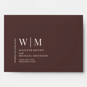 Basic Formal Brown Colour Modern Minimal Wedding Envelope