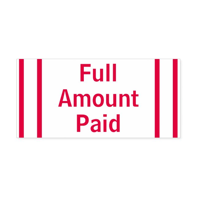 Basic "Full Amount Paid" Rubber Stamp (Design)
