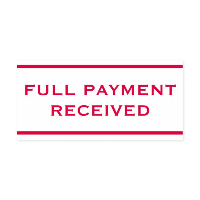 Basic "FULL PAYMENT RECEIVED" Rubber Stamp (Design)