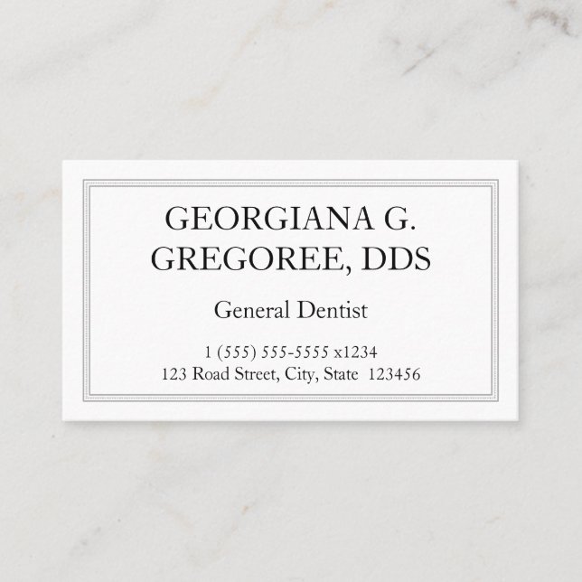 Basic General Dentist Business Card (Front)
