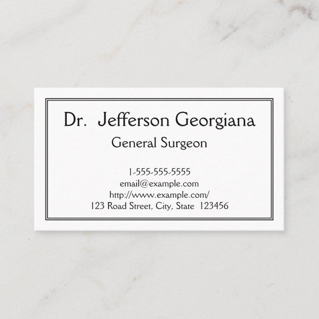 Basic General Surgeon Business Card (Front)