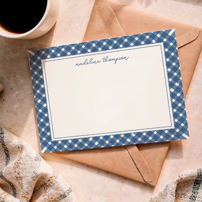 Basic Gingham Light Navy Blue Border Card (Creator Uploaded)