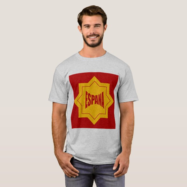 Basic Gray Men's T-shirt Design ESPANA (Front Full)