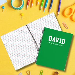 Basic Green Personalised Kindergarten Calligraphy Notebook