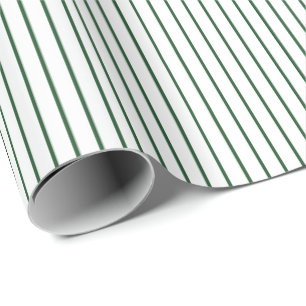 Basic Green Pinstripe Minimalistic Any Occasion Wrapping Paper