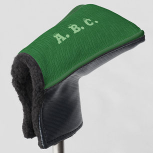 basic green with sage green monogram golf head cover