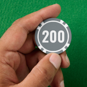 Basic Grey White Bold Number  Poker Chips