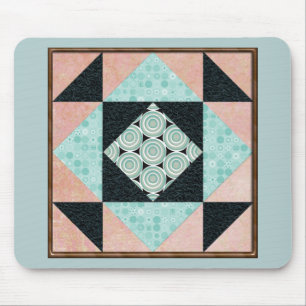 Basic Hourglass in Turquoise and Peach Mouse Mat