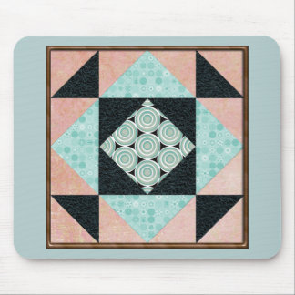 Basic Hourglass in Turquoise and Peach Mouse Mat