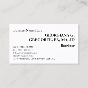 Basic, Humble Lawyer Business Card