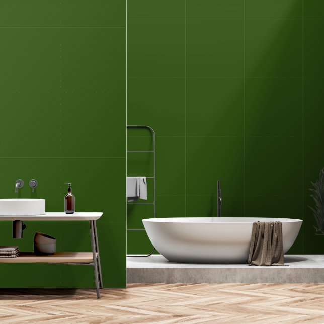 Basic Hunter Olive Green Solid Simple Colourful Wallpaper (Bathroom)