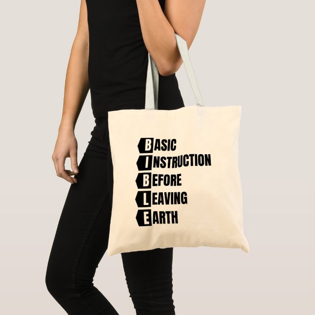 Basic Instruction Before Leaving Earth BIBLE Tote Bag (Front (Product))