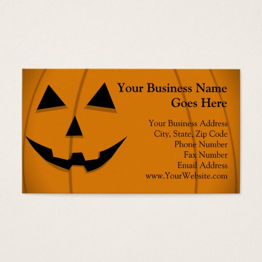 Basic Jack-O-Lantern Shape Design Business Card