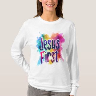 Basic "Jesus First" long-sleeved T-shirt