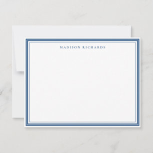 Basic Light Navy Blue 3 Border Personalised Card