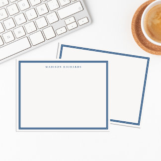 Basic Light Navy Blue Border Personalised Card