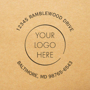Basic Logo Custom Business or Marketing Branded Self-inking Stamp