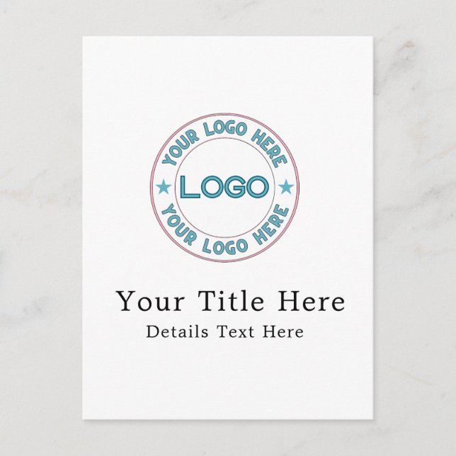 Basic Logo Custom Postcard (Front)