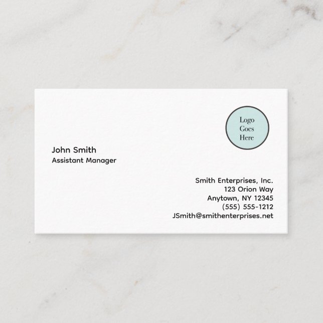 Basic Logo Information Company Business Card (Front)