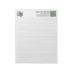 Basic Logo QR-code Green Line College Rule Notepad